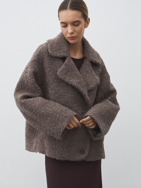 Женское полупальто MAISON DAVID, Артикул MATILDA_ALPACO, коричнево-серый | 4775972. Ракурс 1