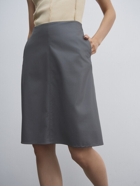 Юбка мини MAISON DAVID, Артикул NINA_0705DR, темно-серый | 4776388. Ракурс 1