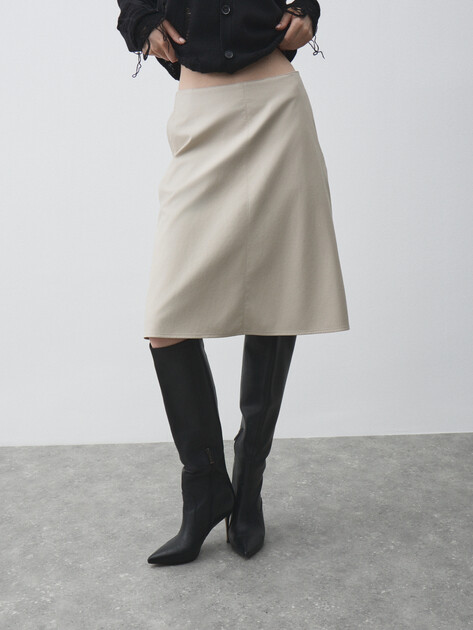 Юбка мини MAISON DAVID, Артикул NINA_0705DR, серовато-бежевый | 4776440. Ракурс 1