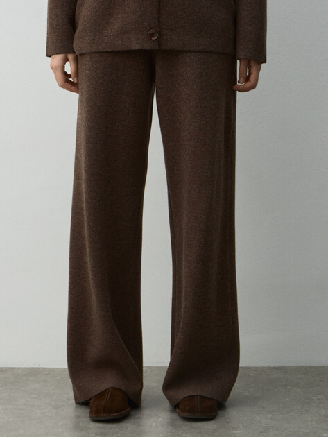 Женские широкие брюки  MAISON DAVID, Артикул MLQM2502K, пыльно-коричневый | 4784103. Ракурс 1