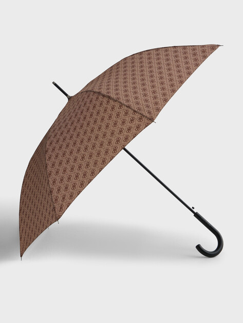 Зонт полуавтомат GUESS REGUALR UMBRELLA, Артикул AM9572POL01, темно-бежевый | 4813996. Ракурс 1