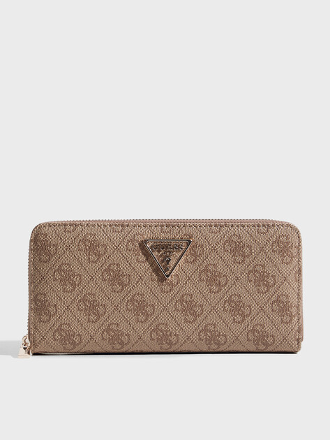 Женский кошелёк GUESS LAUREL II SLG LARGE ZIP AROUND, Артикул SWSG7459146, темно-бежевый | 4814796. Ракурс 1