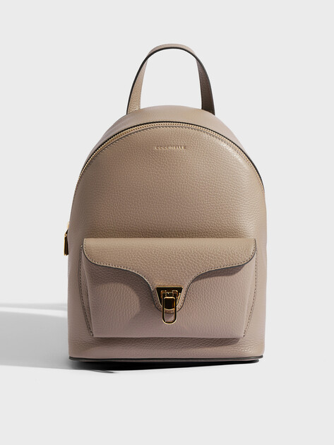 Женский рюкзак COCCINELLE HANDBAG GRAINED LEATHER / NOIR, Артикул E1 TFK 14 01 01, пыльно-бежевый | 4822284. Ракурс 1