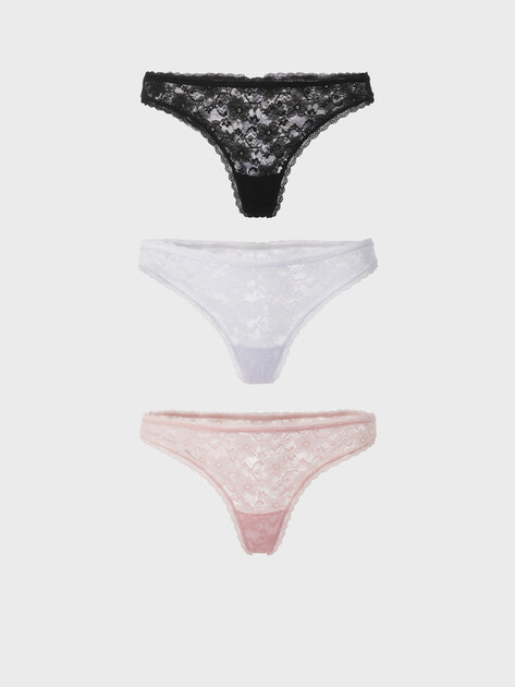 Женские трусы 3 шт. GUESS 3PACK BASIC LACE BRAZILIAN, Артикул O5RG16KC5L0, мультицвет | 4835499. Ракурс 2