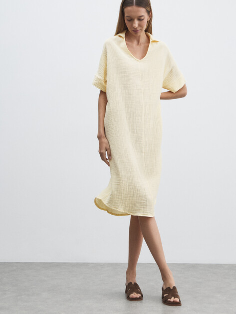 Женское платье из муслина MAISON DAVID, Артикул BLN917, сливочный | 4835841. Ракурс 1