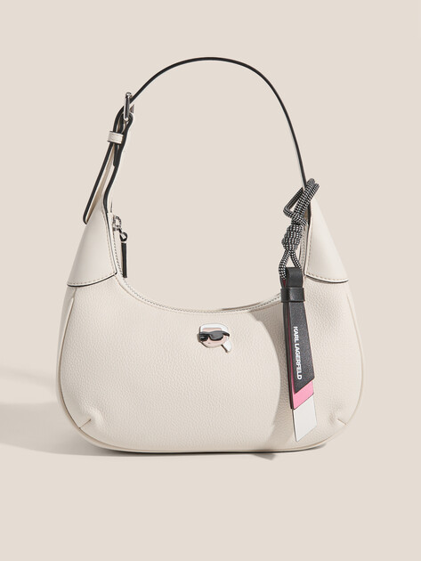 Женская сумка  KARL LAGERFELD ikon grainy round shoulderbag, Артикул A3W30107, белый | 4842976. Ракурс 1