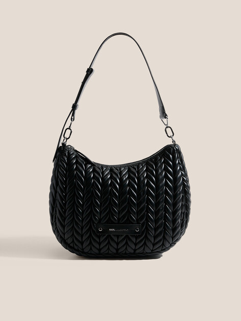 Женская сумка  KARL LAGERFELD k/weave hobo, Артикул A3W30147, черный | 4843567. Ракурс 1