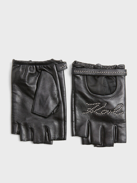 Женские перчатки KARL LAGERFELD k/signature fl glove, Артикул A3W33032, черный | 4849774. Ракурс 1