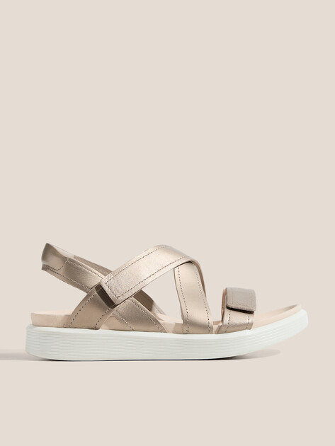 Женские сандалии ECCO Soft Sandal W, Артикул 238813, серебристо-золотой | 4852184. Ракурс 1