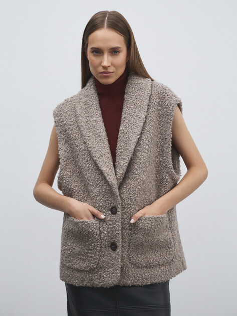 Женский жилет MAISON DAVID, Артикул SOPHIE_ALPACO, бежево-серый | 4862543. Ракурс 1