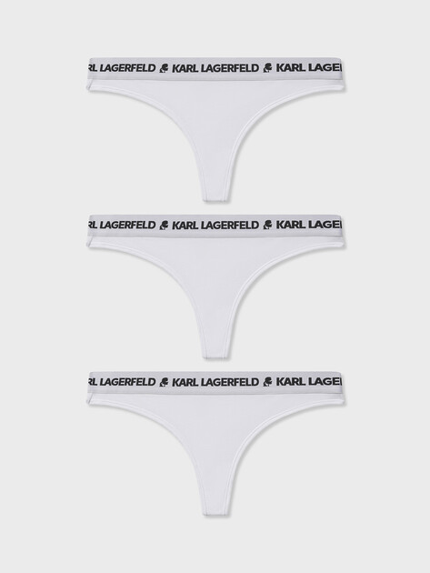 Женские трусы 3 шт. KARL LAGERFELD logo thong (3p), Артикул A1W47149, белый | 4868493. Ракурс 1