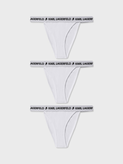 Женские трусы 3 шт. KARL LAGERFELD logo brazilian (3p), Артикул A1W47150, белый | 4868512. Ракурс 1