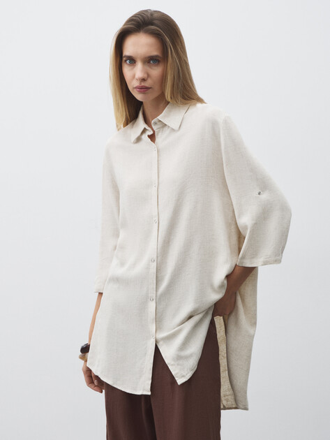 Женская рубашка MAISON DAVID, Артикул 2116-N-SMP, льняной | 4874500. Ракурс 1