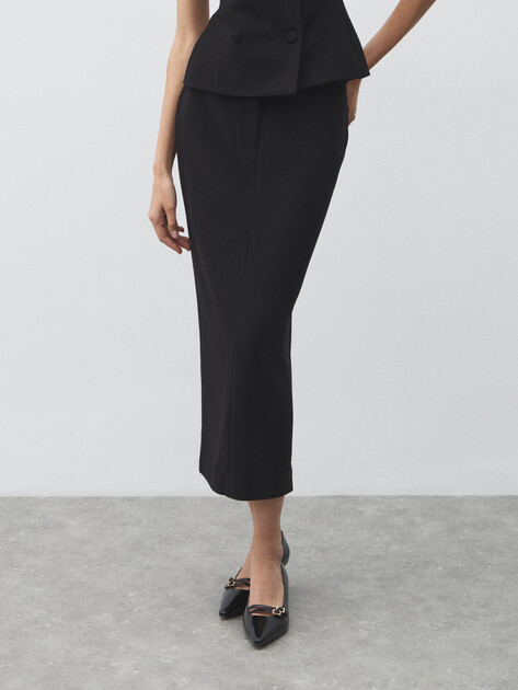 Юбка  миди LUMIQUE, Артикул I0032, черный | 4874767. Ракурс 1