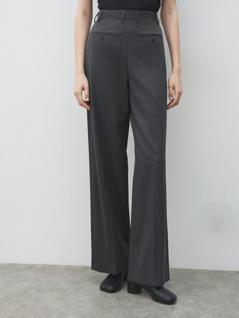 Женские прямые брюки  MM6 MAISON MARGIELA, Артикул S52KA0538, темно-серый | 4885910. Ракурс 1