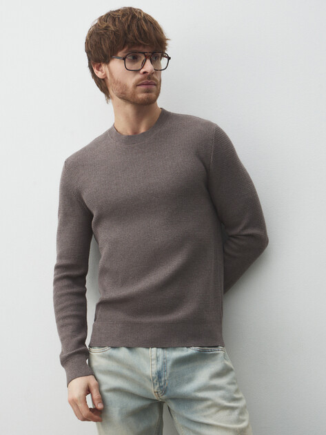 Мужской джемпер MAISON DAVID, Артикул ML-KN9007, серо-коричневый | 4897406. Ракурс 1