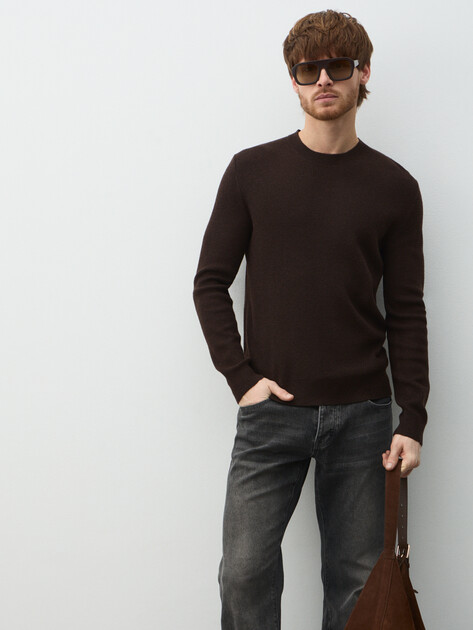 Мужской джемпер MAISON DAVID, Артикул ML-KN9007, темно-коричневый | 4897420. Ракурс 1