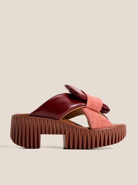Сабо 4CCCCEES Plia Bow, Артикул Plia Bow, бордовый | 4898965. Ракурс 1