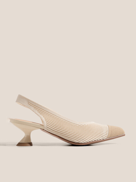 Женские туфли с открытой пяткой (слинг-бэк) TENDANCE, Артикул GL60-01, бежевый | 4903506. Ракурс 1