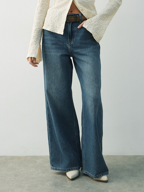 Женские широкие джинсы  MAISON DAVID, Артикул SH-4855, синий | 4909765. Ракурс 1