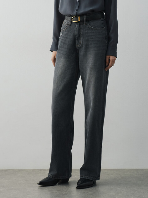 Женские прямые джинсы  MAISON DAVID, Артикул SH-3165, темно-серый | 4910087. Ракурс 1
