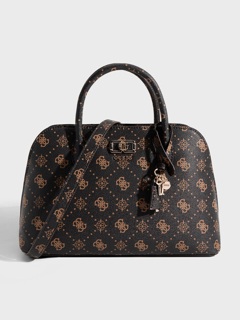 Женский тоут GUESS EMELIE LOGO 2 COMP SATCHEL, Артикул HWGP9928060, темно-коричневый | 4913463. Ракурс 1