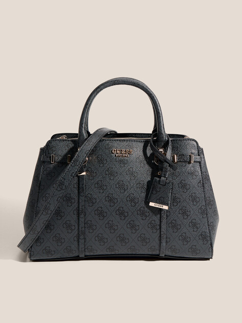 Женский тоут GUESS LEONA LOGO MULIT COMP SATCHEL, Артикул HWSG9917060, темно-серый | 4913551. Ракурс 1