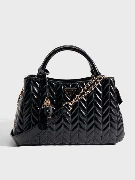 Женский тоут GUESS CHERYL TRIPLE COMP SATCHEL, Артикул HWTQ9720060, черный | 4913565. Ракурс 1