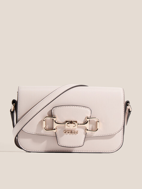 Женская сумка через плечо кросс-боди GUESS JANIE CONVERTIBLE XBODY FLAP, Артикул HWVG9910210, бледно-серый | 4913870. Ракурс 1