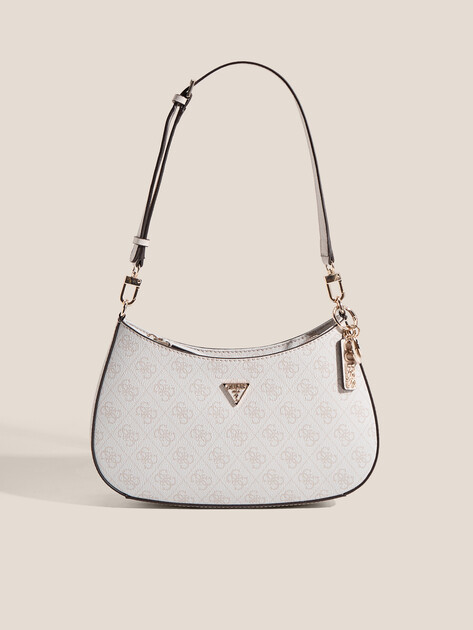 Женская сумка  GUESS NOELLE II TOP ZIP SHOULDER BAG, Артикул HWBG9672180, молочно-белый | 4915407. Ракурс 1