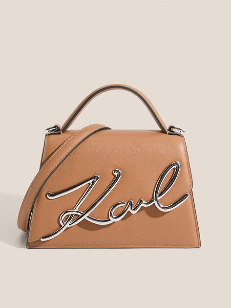 Женская сумка  KARL LAGERFELD k/signature 2.0 sm crossbody, Артикул A1W30038, светло-коричневый | 4915474. Ракурс 1