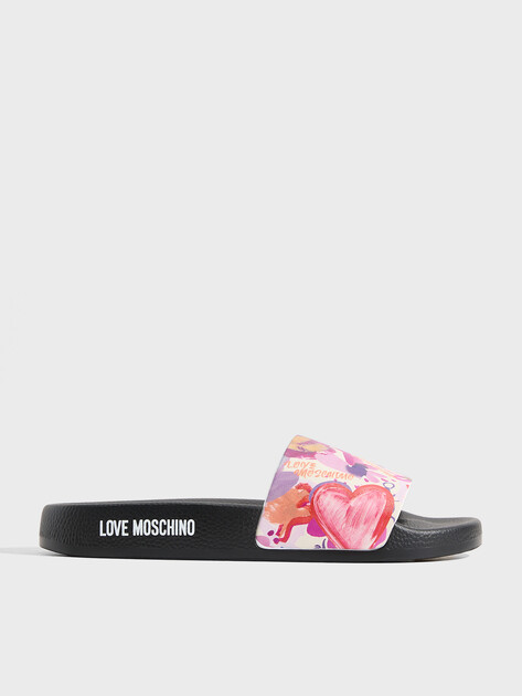 Женские сланцы LOVE MOSCHINO POOL SLIDE, Артикул JA28162G, мультицвет | 4917924. Ракурс 1