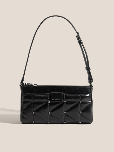 Женская сумка  KARL LAGERFELD k/kuilt sm shoulder bag rh, Артикул A4W30052, черный | 4919482. Ракурс 1