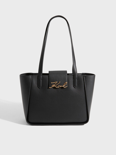 Женский тоут KARL LAGERFELD k/signature sm tote, Артикул A4W30066, черный | 4919540. Ракурс 1