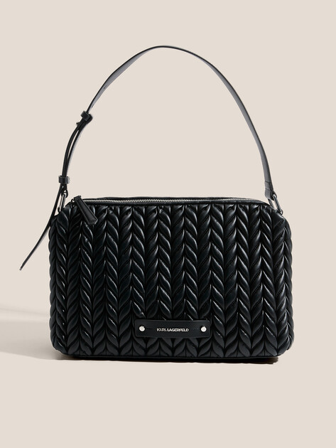 Женская сумка  KARL LAGERFELD k/weave md sb, Артикул A4W30072, черный | 4919557. Ракурс 1