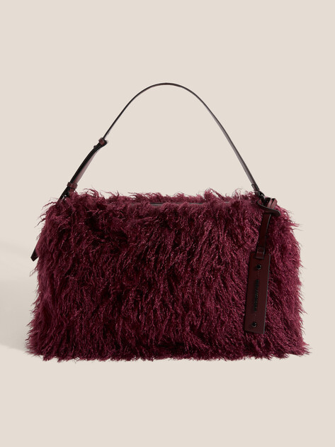 Женская сумка  KARL LAGERFELD k/weave shoulderbag fauxfur, Артикул A4W30077, темно-бордовый | 4919638. Ракурс 1