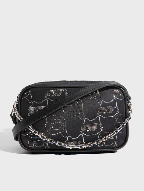 Женская сумка через плечо кросс-боди KARL LAGERFELD ikon nylon k/c rh slm cb, Артикул A4W30254, черный | 4920324. Ракурс 1
