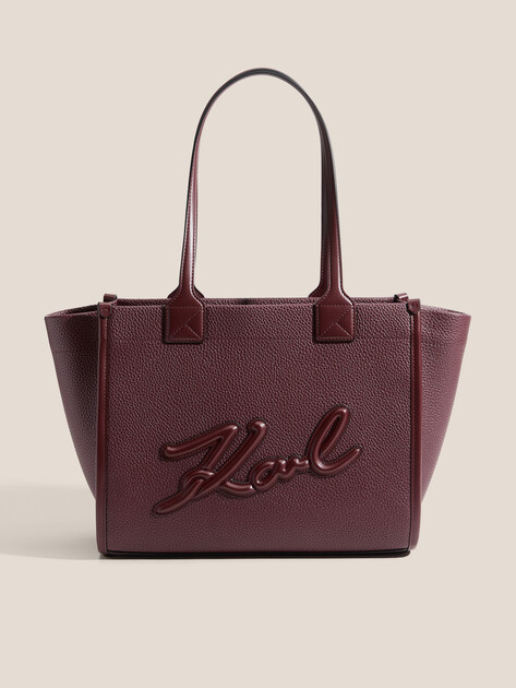 Женский тоут KARL LAGERFELD k/skuare ew md tote grainy, Артикул A4W30258, темно-бордовый | 4920332. Ракурс 1