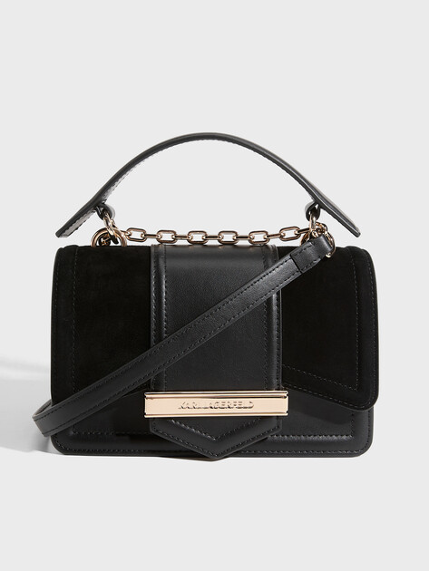 Женская сумка  KARL LAGERFELD k/nova sm crossbody suede, Артикул A4W30276, черный | 4920362. Ракурс 1
