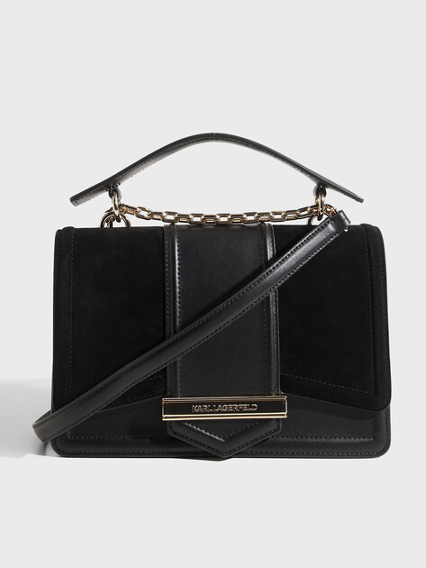 Женская сумка  KARL LAGERFELD k/nova shoulderbag suede, Артикул A4W30278, черный | 4920368. Ракурс 1