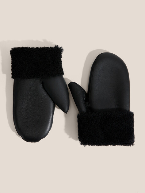 Женские варежки MAISON DAVID, Артикул IREN_DF, черный | 4920576. Ракурс 1