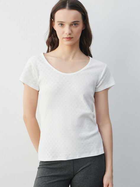 Женская футболка ETAM, Артикул POLLIN - T-SHIRT MC, белый | 4923412. Ракурс 1