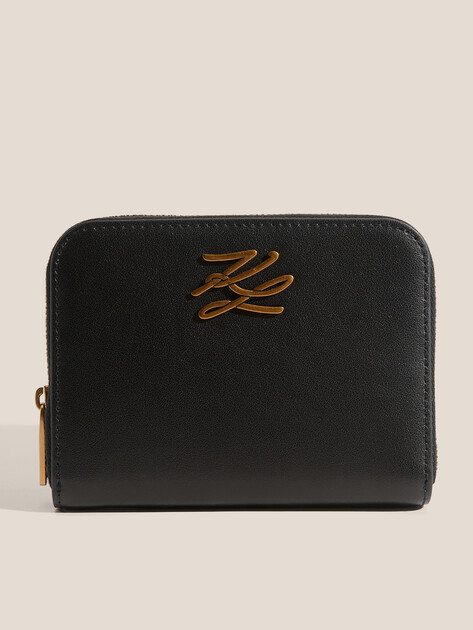 Женский кошелёк KARL LAGERFELD k/autograph md zip wallet gp, Артикул A4W32036, черный | 4924849. Ракурс 1