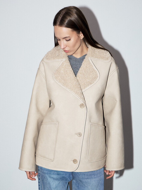 Женская дубленка  MAISON DAVID, Артикул NOEL_SDF_DR, бежевый | 4933412. Ракурс 1