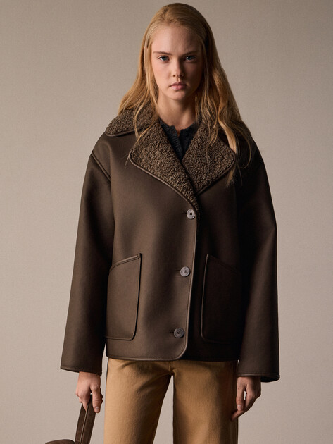 Женская дубленка  MAISON DAVID, Артикул NOEL_SDF_DR, серовато-коричневый | 4933426. Ракурс 1