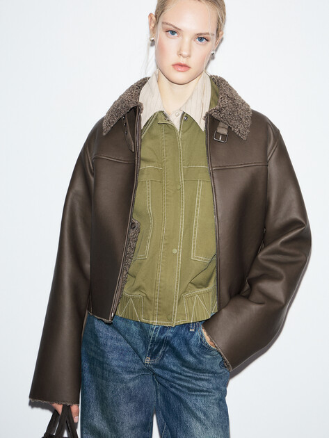 Женская дубленка  MAISON DAVID, Артикул NEVA_SDF_DR, серовато-коричневый | 4933559. Ракурс 1