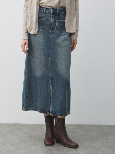 Юбка из денима MAISON DAVID, Артикул SH-13, голубой | 4934279. Ракурс 1