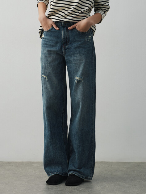 Женские широкие джинсы  MAISON DAVID, Артикул SH-4714, синий | 4934334. Ракурс 1