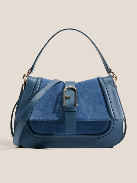 Женская сумка  FURLA, Артикул FURLA FLOW M TOP HANDLE, серо-синий | 4936337. Ракурс 1