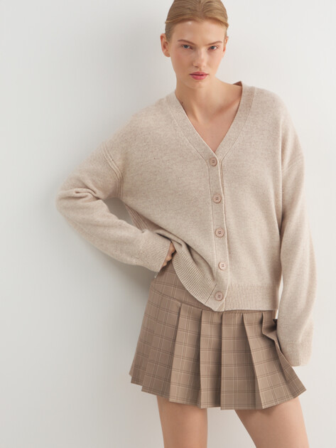 Женский кардиган MAISON DAVID, Артикул MDS-KN07, светло-бежевый | 4939709. Ракурс 1